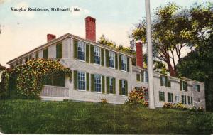 Vaughan Residence, Hallowell Maine c1917 Antique Postcard F17