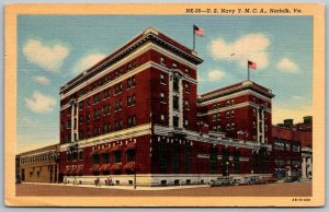 Norfolk Virginia 1945 Postcard US Navy YMCA Street Scene