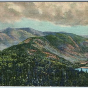 1938 Franconia Notch NH Mt. Lafayette & Echo Lake White Mountains Bisbee PC A221