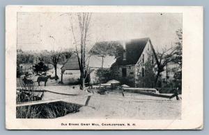 CHARLESTOWN NH OLD STONE GRIST MILL ANTIQUE POSTCARD