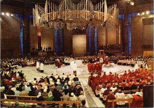 Metropolitan Cathedral Christ The King Liverpool UK Solemn Service Postcard D91