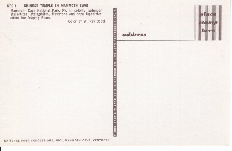 US    PC2364  CHINESE TEMPLE IN MAMMOTH CAVE, KY