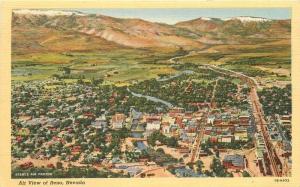 Air View 1940s Reno Nevada Teich linen postcard 2830