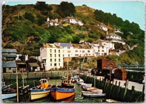 1965 Polpero Harbour Cornwall England Houses Apartments Mountain Posted Postcard