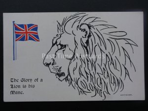 WW1 THE GLORY OF A LION IS HIS MANE A Tribute to Our Colonies Postcard by Boots