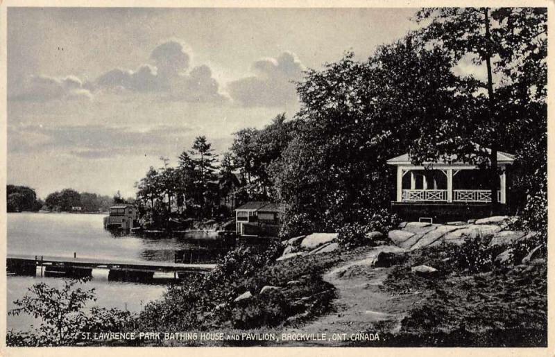 Brockville Ontario Canada St Lawrence Bathing House Antique Postcard J57433