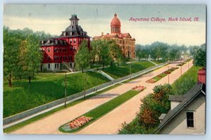 Rock Island Illinois Postcard Augustana College Aerial View Building 1912 Posted