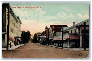 1923 Lake Street Stores Richfield Springs New York NY Posted Vintage Postcard