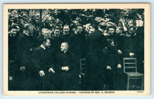 LITHUANIAN COLLEGE in ROME ~ Rev. A. Briszko & Joseph Cardinal Pizzardo Postcard