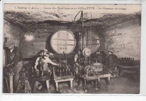 VOUVRAY : cave des établissements Viollette - un chantier de tirage - état