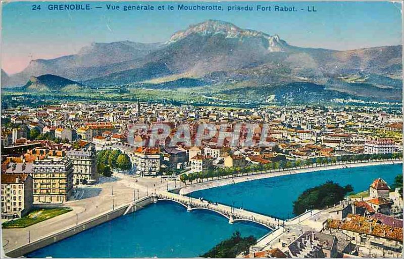 Old Postcard GRENOBLE - General view and Moucherotte
