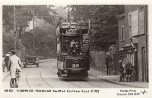 Norwich Tramcar 29 1920s Bus at Earlham Road Postcard