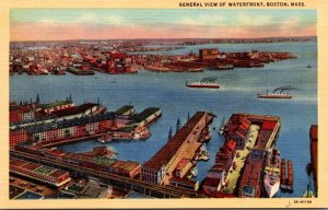 Massachusetts Boston General View Of Waterfront Curteich