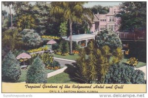 Florida Daytona Beach Tropical Gardens Of The Ridgewood Hotel And Grill 1954