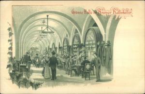 Grosse Halle im Bremer Rathskeller c1900 Postcard - Bremen Germany