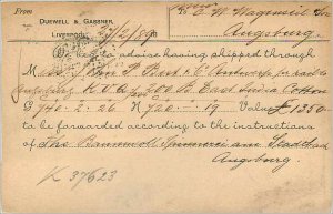 Entier Postal Stationery Postal Britain Great Britain in 1889 Liverpool to Au...