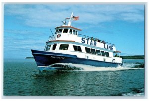 1960 Star Line Boats Mackinac Island St Ignace Michigan Vintage Antique Postcard