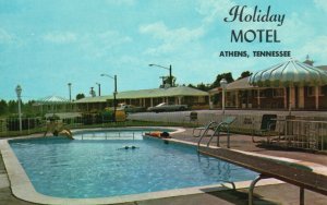 Athens TN-Tennessee, Holiday Motel, Swimming Pool Restaurant, Vintage Postcard