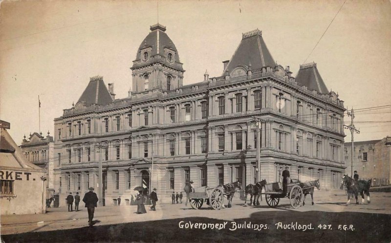 RPPC Government Buildings Auckland New Zealand c1910s Radcliffe Vintage Postcard