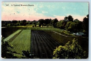 1912 A Typical Western Ranch Farm Scene Field Aurora Oregon OR Postcard