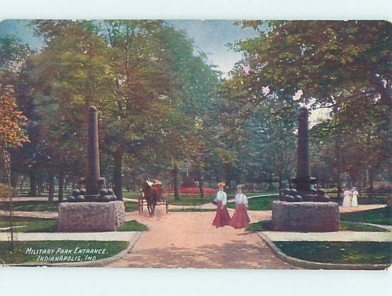 Unused Divided-Back PARK SCENE Indianapolis Indiana IN hk8871