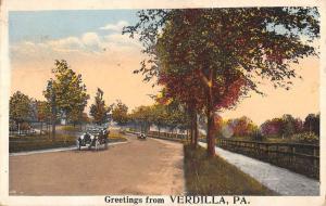 Verdilla Pennsylvania Roadway Greeting Antique Postcard K79140