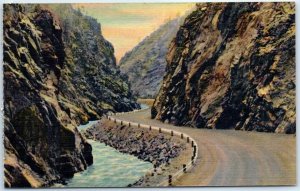 Cliffs and Highway In Thompson Canyon, Estes, Rocky Mountain National Park - CO