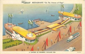 1933 Chicago World's Fair Thompson's Restaurants Linen Postcard Used