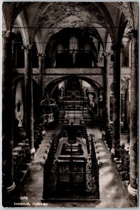 Innsbruck Hofkirche Austria Catholic Church Interior Real Photo RPPC Postcard