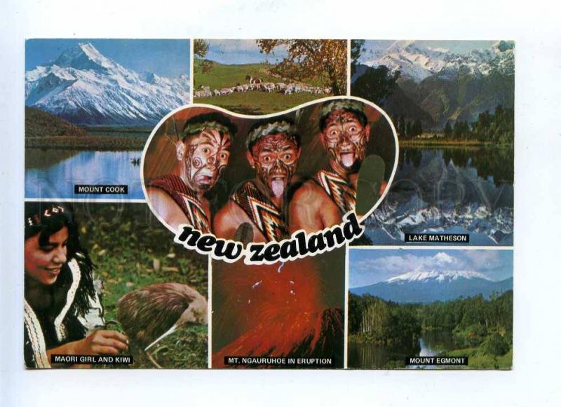 199505 New Zealand kiwi aborigines old postcard