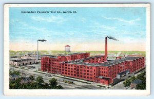 AURORA, Illinois IL ~ Birdseye INDEPENDENT PNEUMATIC TOOL CO. c1920s Postcard