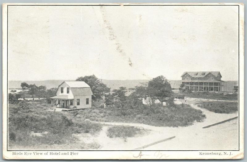 KEANSBURG NJ HOTEL & PIER 1911 ANTIQUE POSTCARD