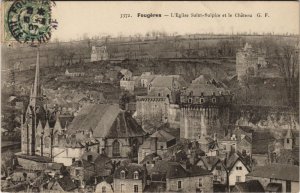 CPA Fougeres Eglise St Sulpice et le Chateau (1237608)