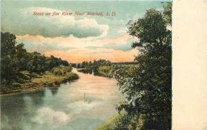 Jim River Scene 1907 Mitchell South Dakota Diehl Brown postcard 6014