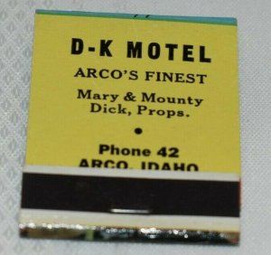 D. K. Motel Boy with Dog Arco, Idaho AAA Approved 20 Strike Matchbook