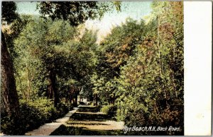 Rye Beach, NH Back Road View Vintage Postcard W02