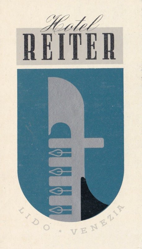 Italy Venezia Hotel Reiter Vintage Luggage Label sk3470