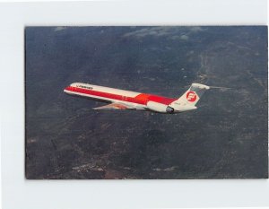 Postcard McDonnell Douglas DC 9 Super 80 Frontier Airlines