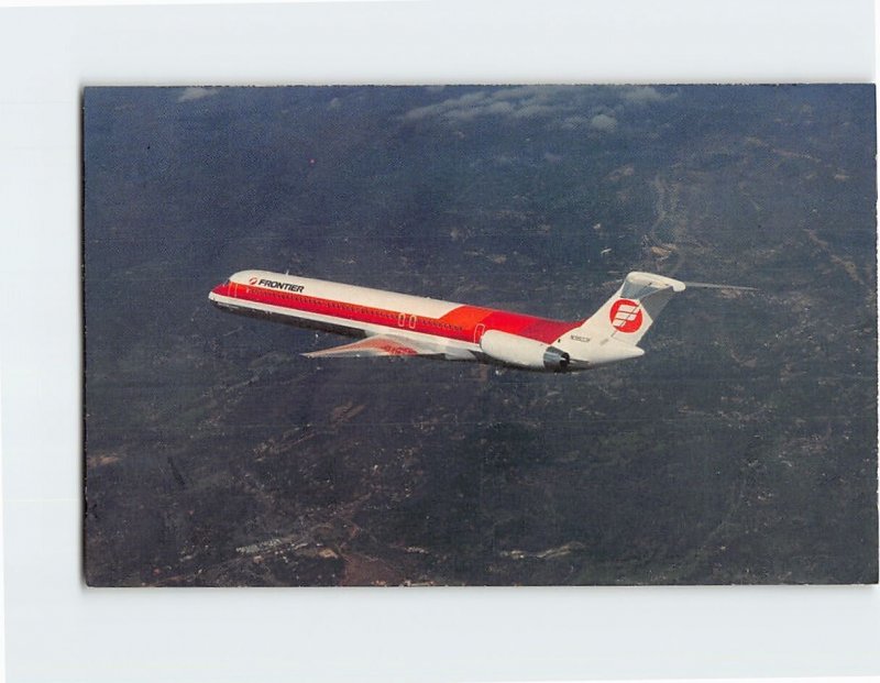 Postcard McDonnell Douglas DC 9 Super 80 Frontier Airlines