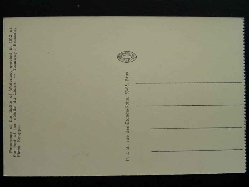 Panorama of BATTLE OF WATERLOO (2) Wellington & Napoleon c1912 Postcard by PIB