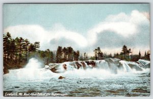Lewiston Maine~West Pitch Falls~Androscoggin River~Clouds Above Evergreens~1905