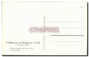 Postcard From Old Funerals Marechal Foch Mans Faced Statue Of Jeanne D & # 39...