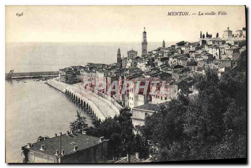 Old Postcard Menton Old Town