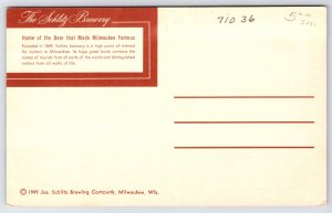 Mining~Home Jos. Schlitz Brewing Co est 1849~Beer~Milwaukee WI~1949 Postcard
