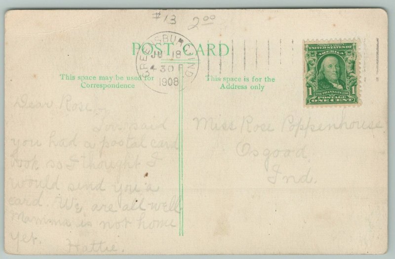 Greensburg Indiana~Lone Tree On Tower~c1910 Postcard