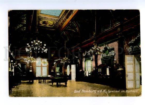 174129 GERMANY BAD HOMBURG billiards Vintage postcard