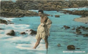 Hawaii Hawaiian Fisherman ocean scene Hawaii South Seas C-1910 Postcard 24-8063