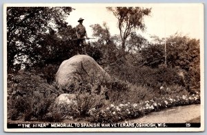 K44/ Oshkosh Wisconsin RPPC Postcard c40-50s The Hiker Spanish War Vets 461