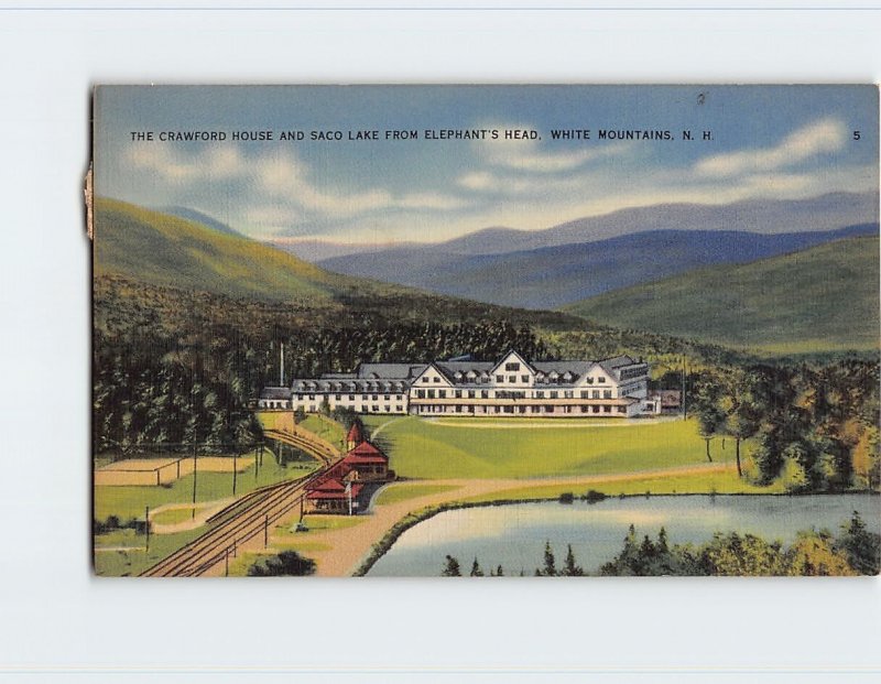 Postcard The Crawford House And Saco Lake From Elephant's Head, White Mts., N.H.