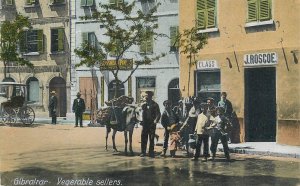 Gibraltar vegetable sellers old postcard